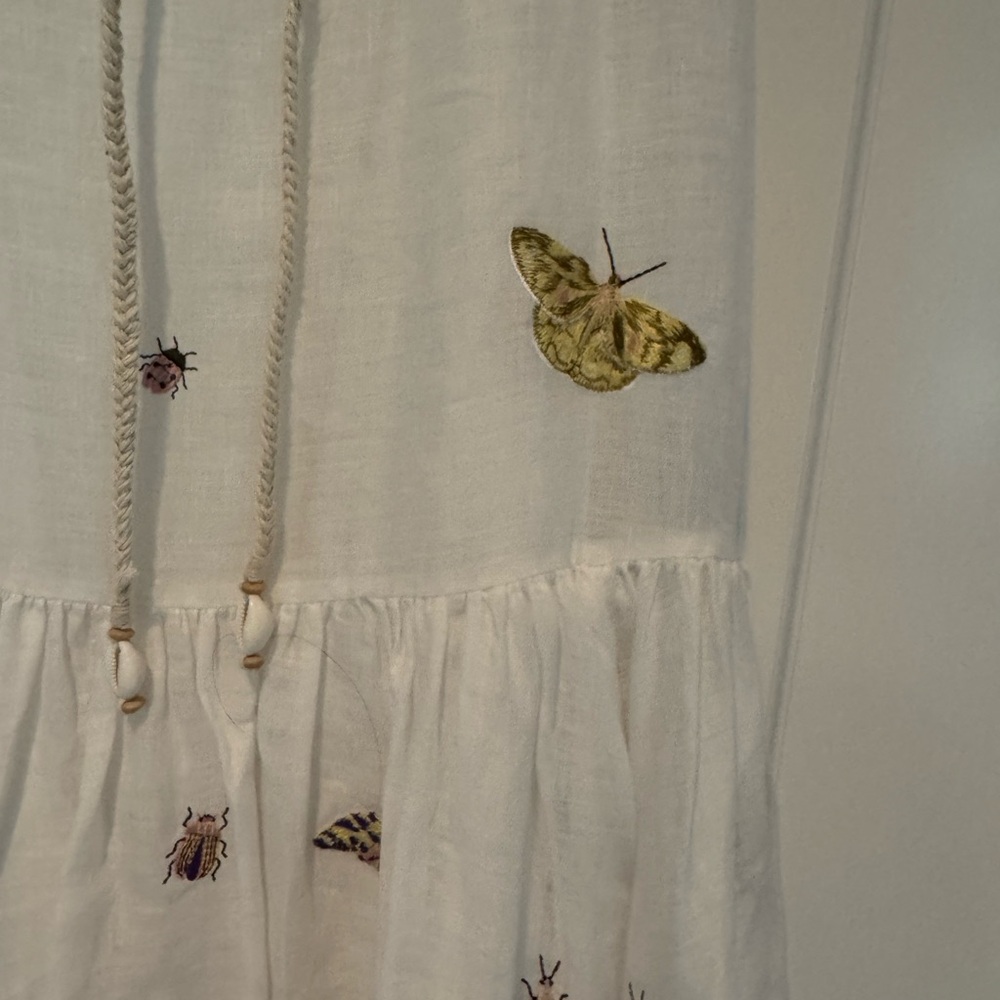Zimmermann Jeannie Embroidered Linen Midi-Dress Size 0 - Picture 6 of 10